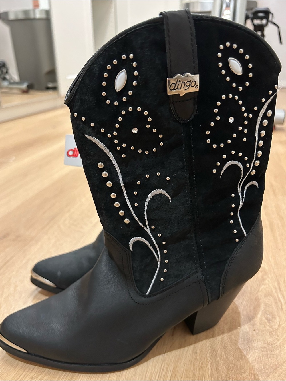 dingo Black Western Embellished Heeled Boots
